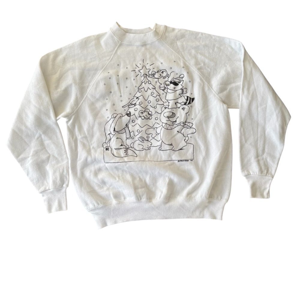 Vintage Paintables Sweatshirt Christmas Tultex Medium 1995